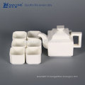 Logos OEM 6 personnes Blanc Fine Square Fine Ceramic Ensemble de thé chinois